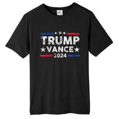 Trump Vance 2024 Us Flag Vintage Election President 2024 Gift Tall Fusion ChromaSoft Performance T-Shirt