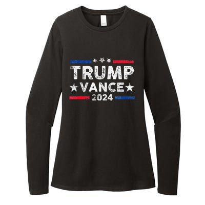 Trump Vance 2024 Us Flag Vintage Election President 2024 Gift Womens CVC Long Sleeve Shirt