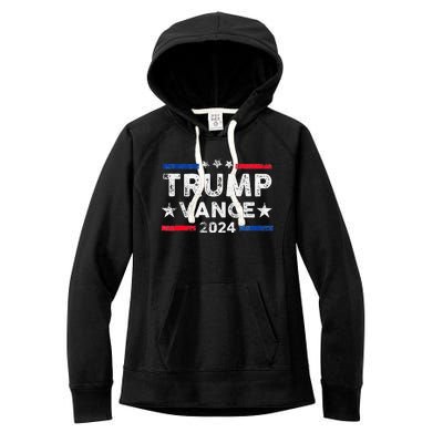 Trump Vance 2024 Us Flag Vintage Election President 2024 Gift Women's Fleece Hoodie