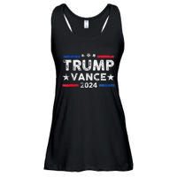 Trump Vance 2024 Us Flag Vintage Election President 2024 Gift Ladies Essential Flowy Tank