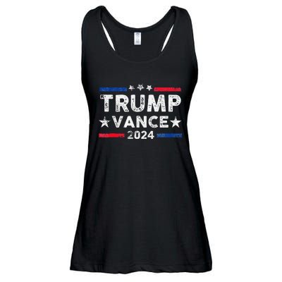 Trump Vance 2024 Us Flag Vintage Election President 2024 Gift Ladies Essential Flowy Tank