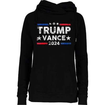 Trump Vance 2024 Us Flag Vintage Election President 2024 Gift Womens Funnel Neck Pullover Hood