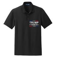 Trump Vance 2024 Us Flag Vintage Election President 2024 Gift Dry Zone Grid Polo