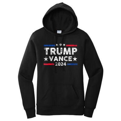 Trump Vance 2024 Us Flag Vintage Election President 2024 Gift Women's Pullover Hoodie