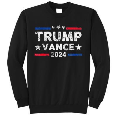 Trump Vance 2024 Us Flag Vintage Election President 2024 Gift Tall Sweatshirt