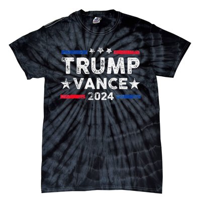 Trump Vance 2024 Us Flag Vintage Election President 2024 Gift Tie-Dye T-Shirt