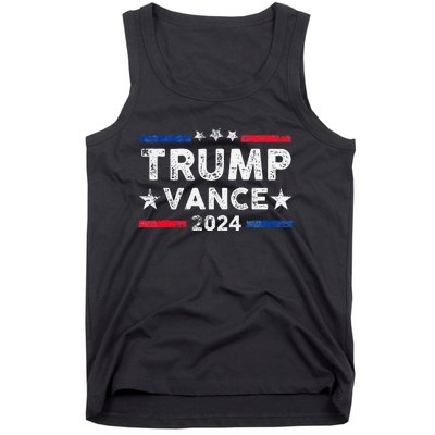 Trump Vance 2024 Us Flag Vintage Election President 2024 Gift Tank Top