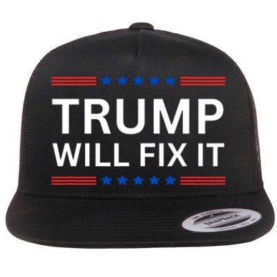 Trump Vance 2024 Election Will Fix It Flat Bill Trucker Hat