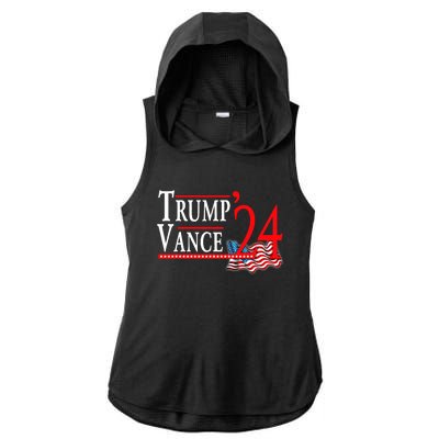 Trump Vance 2024 President Trump Supporter Re Election Ladies PosiCharge Tri-Blend Wicking Draft Hoodie Tank