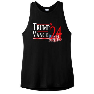 Trump Vance 2024 President Trump Supporter Re Election Ladies PosiCharge Tri-Blend Wicking Tank