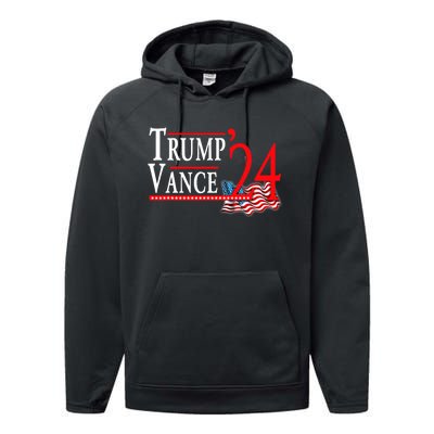 Trump Vance 2024 President Trump Supporter Re Election Performance Fleece Hoodie