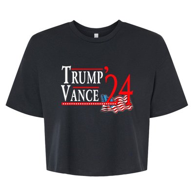 Trump Vance 2024 President Trump Supporter Re Election Bella+Canvas Jersey Crop Tee