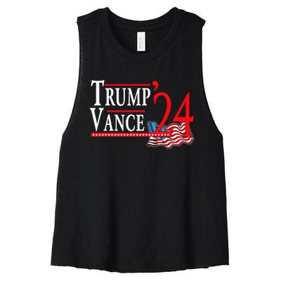 Trump Vance 2024 President Trump Supporter Re Election Women's Racerback Cropped Tank