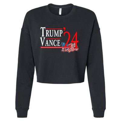 Trump Vance 2024 President Trump Supporter Re Election Cropped Pullover Crew