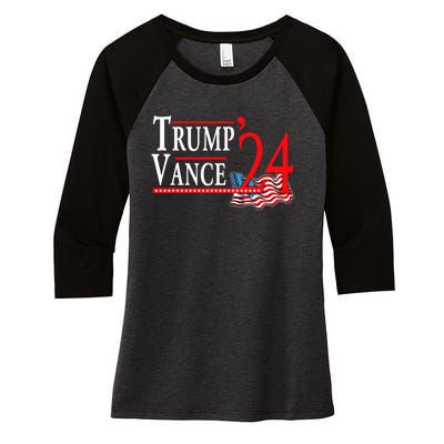 Trump Vance 2024 President Trump Supporter Re Election Women's Tri-Blend 3/4-Sleeve Raglan Shirt