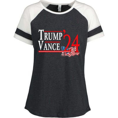 Trump Vance 2024 President Trump Supporter Re Election Enza Ladies Jersey Colorblock Tee