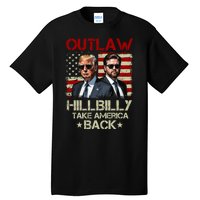 Trump Vance 2024 Outlaw Hillbilly Us Flag Vintage Tall T-Shirt