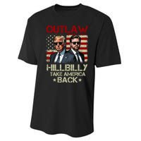 Trump Vance 2024 Outlaw Hillbilly Us Flag Vintage Performance Sprint T-Shirt