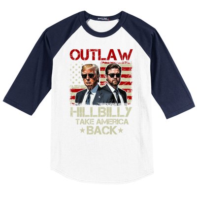 Trump Vance 2024 Outlaw Hillbilly Us Flag Vintage Baseball Sleeve Shirt