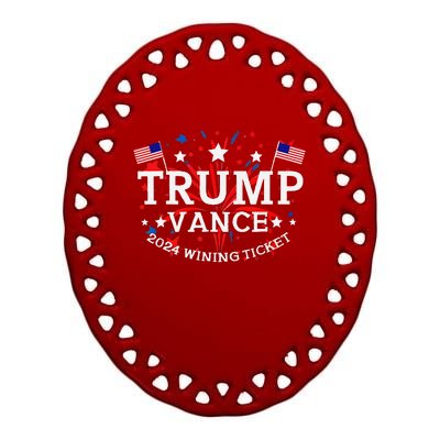 Trump Vance 2024 Wining Ticket Ceramic Oval Ornament