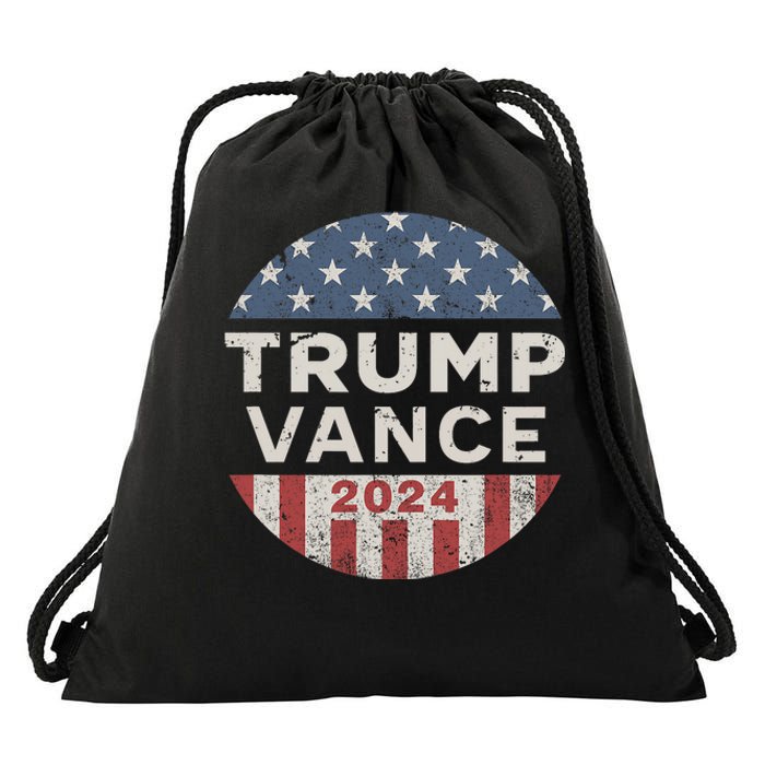 Trump Vance 2024 Vintage Button Usa Drawstring Bag