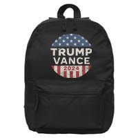 Trump Vance 2024 Vintage Button Usa 16 in Basic Backpack