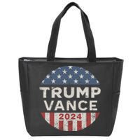 Trump Vance 2024 Vintage Button Usa Zip Tote Bag