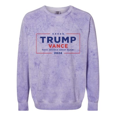 Trump Vance 2024 Star Design Colorblast Crewneck Sweatshirt