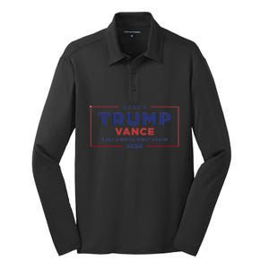 Trump Vance 2024 Star Design Silk Touch Performance Long Sleeve Polo