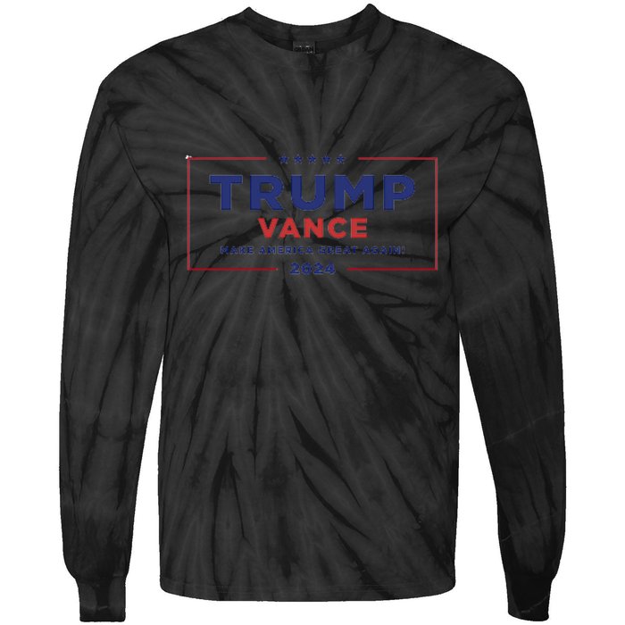 Trump Vance 2024 Star Design Tie-Dye Long Sleeve Shirt