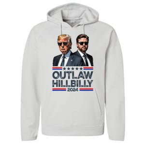 Trump Vance 2024 Outlaw Hillbilly Performance Fleece Hoodie