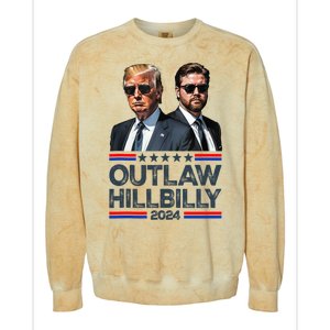 Trump Vance 2024 Outlaw Hillbilly Colorblast Crewneck Sweatshirt