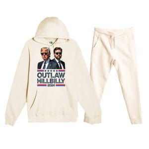 Trump Vance 2024 Outlaw Hillbilly Premium Hooded Sweatsuit Set