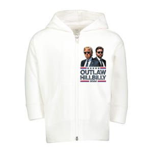 Trump Vance 2024 Outlaw Hillbilly Toddler Zip Fleece Hoodie