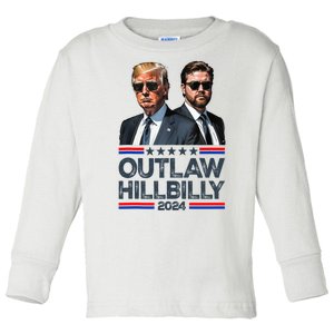 Trump Vance 2024 Outlaw Hillbilly Toddler Long Sleeve Shirt