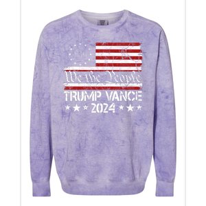 Trump Vance 2024 President Trump Usa Flag Election Colorblast Crewneck Sweatshirt