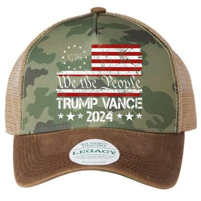 Trump Vance 2024 President Trump Usa Flag Election Legacy Tie Dye Trucker Hat