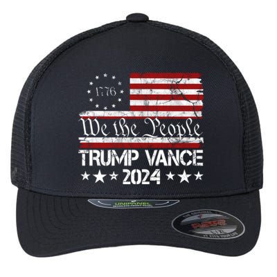 Trump Vance 2024 President Trump Usa Flag Election Flexfit Unipanel Trucker Cap