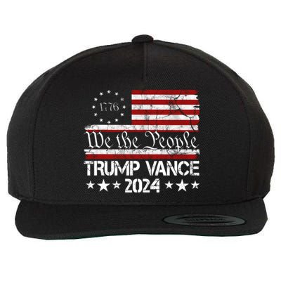 Trump Vance 2024 President Trump Usa Flag Election Wool Snapback Cap