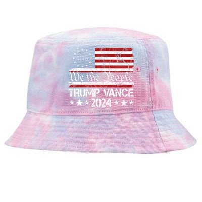 Trump Vance 2024 President Trump Usa Flag Election Tie-Dyed Bucket Hat