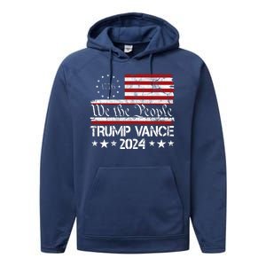 Trump Vance 2024 President Trump Usa Flag Election Performance Fleece Hoodie