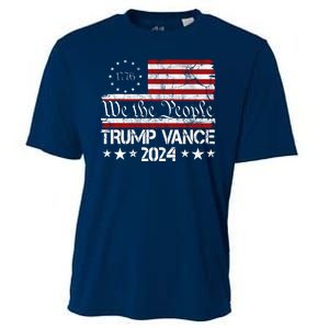 Trump Vance 2024 President Trump Usa Flag Election Cooling Performance Crew T-Shirt