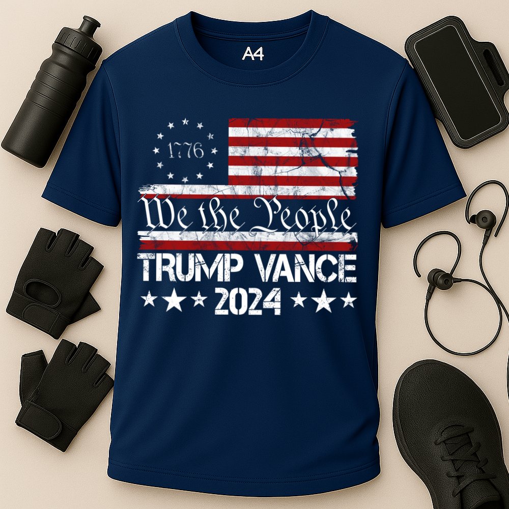 Trump Vance 2024 President Trump Usa Flag Election Cooling Performance Crew T-Shirt