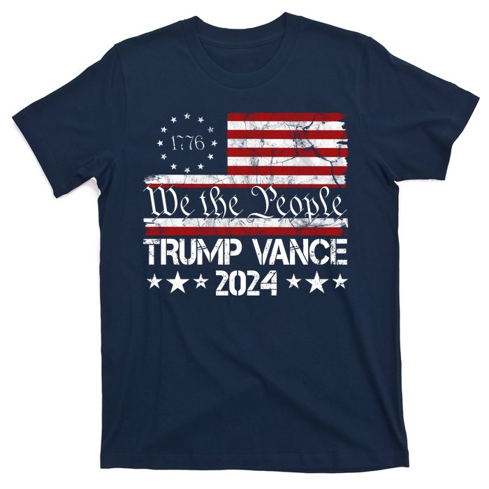 Trump Vance 2024 President Trump Usa Flag Election T-Shirt