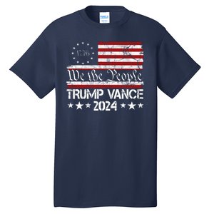 Trump Vance 2024 President Trump Usa Flag Election Tall T-Shirt