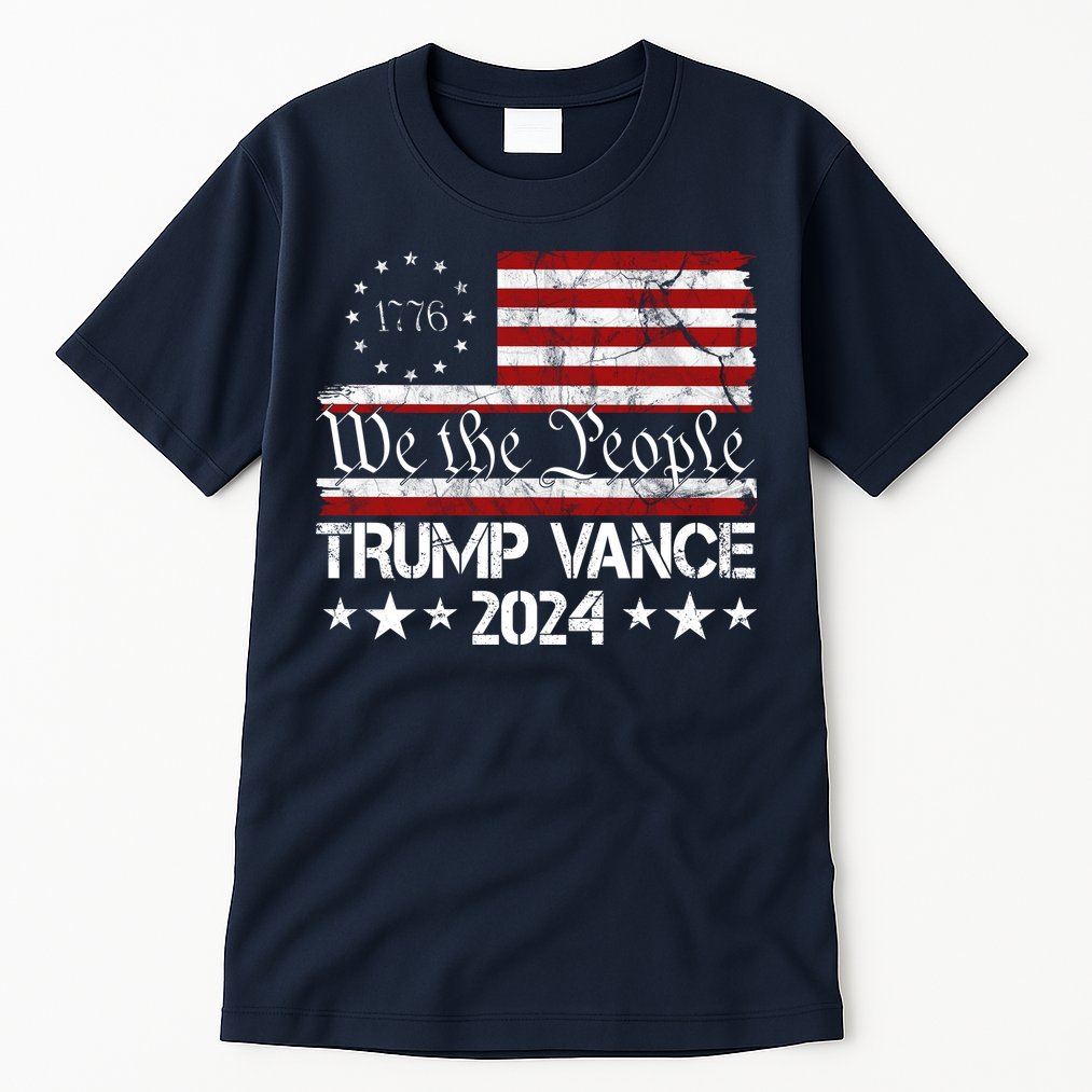 Trump Vance 2024 President Trump Usa Flag Election Tall T-Shirt