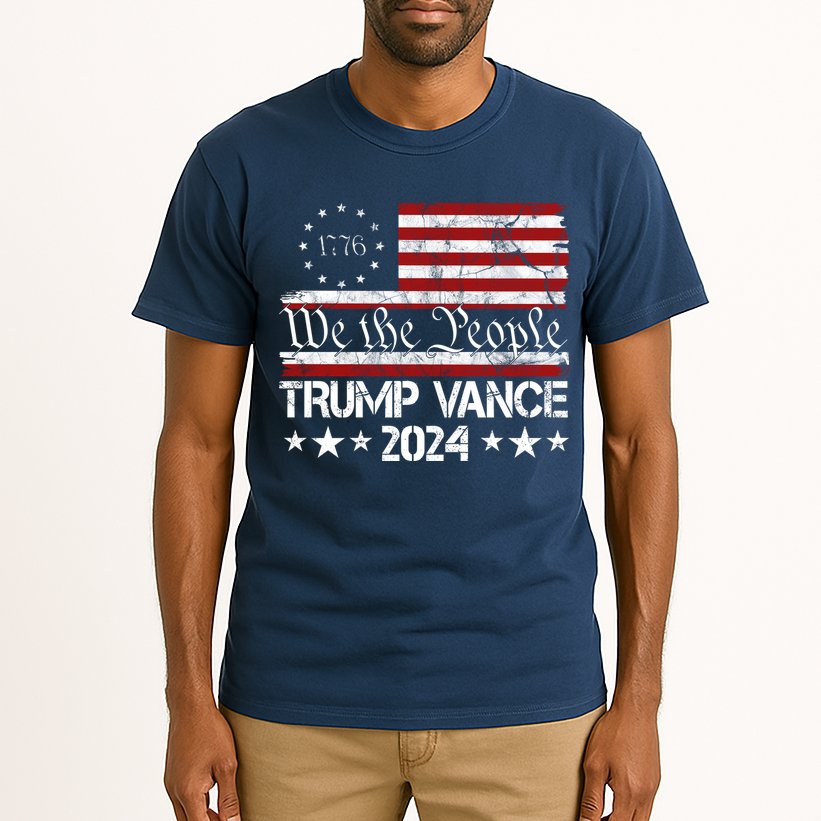 Trump Vance 2024 President Trump Usa Flag Election Tall T-Shirt
