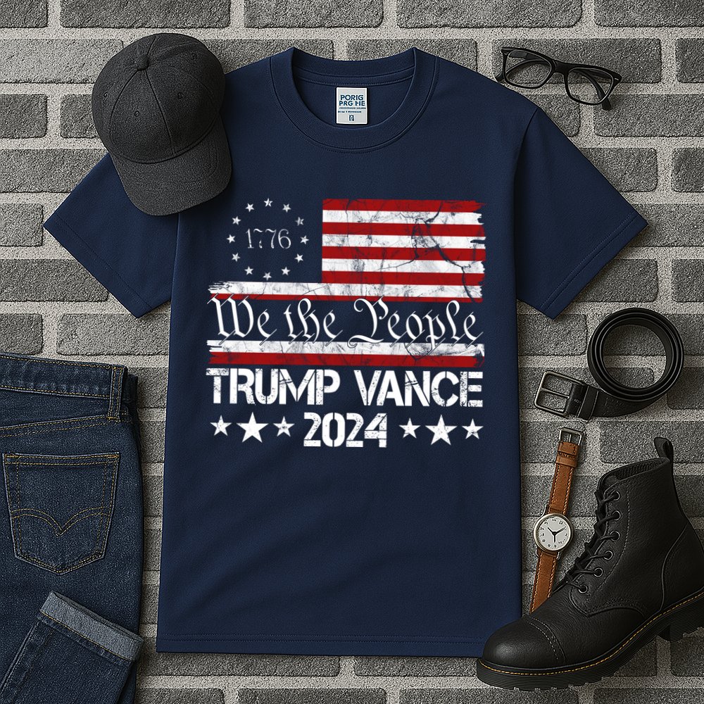 Trump Vance 2024 President Trump Usa Flag Election Tall T-Shirt