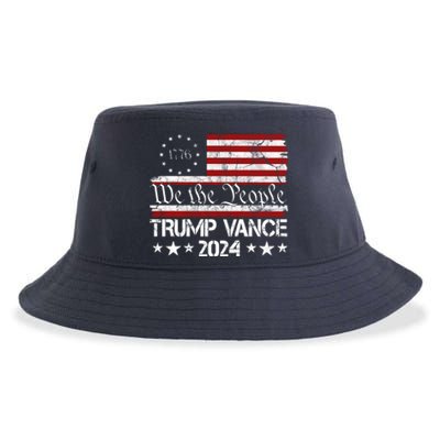 Trump Vance 2024 President Trump Usa Flag Election Sustainable Bucket Hat