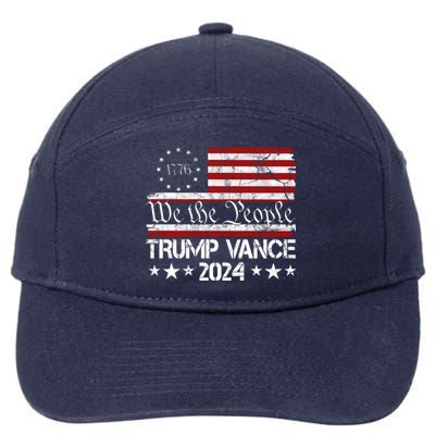 Trump Vance 2024 President Trump Usa Flag Election 7-Panel Snapback Hat